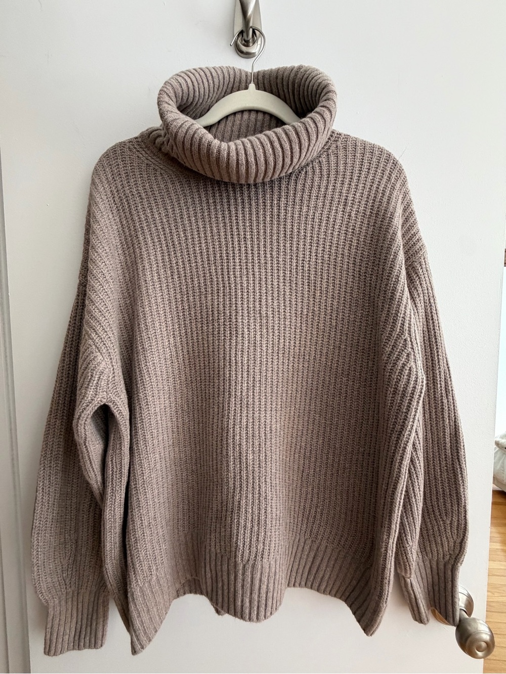 GAP Ribbed Turtleneck Sweater — Taupe